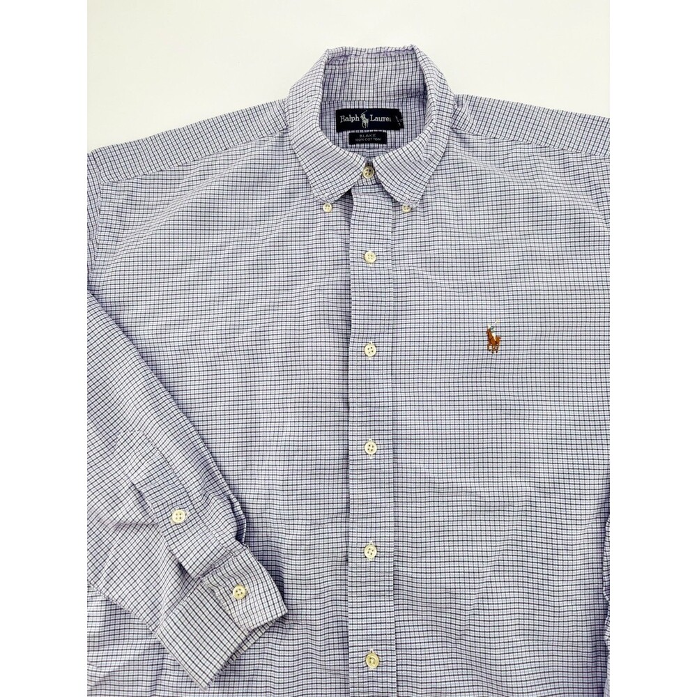 Polo Ralph Lauren Blake Men's Shirt Size L Purple Checkered Button Down Cotton